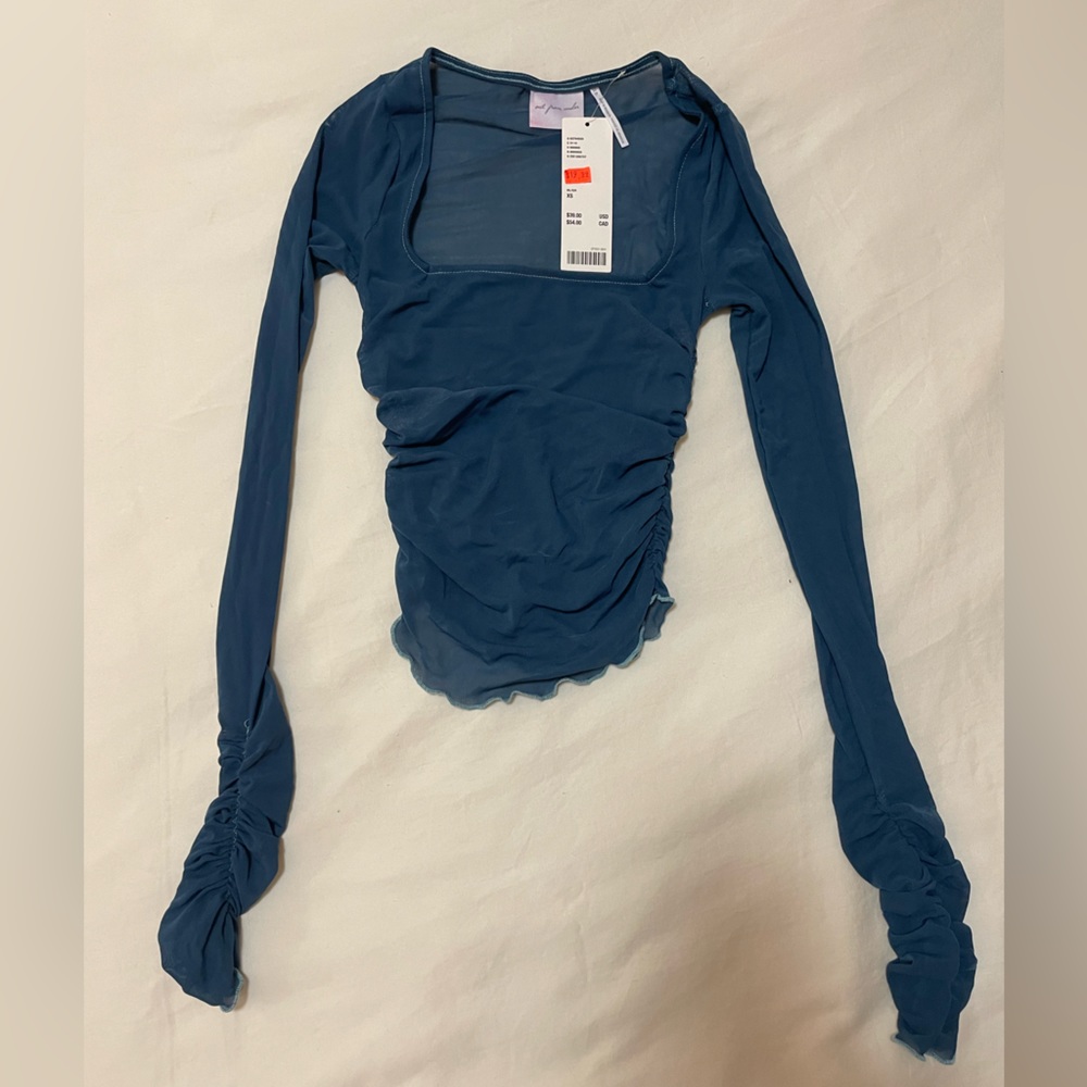 Sheer blue Urban Outfitters top NWT